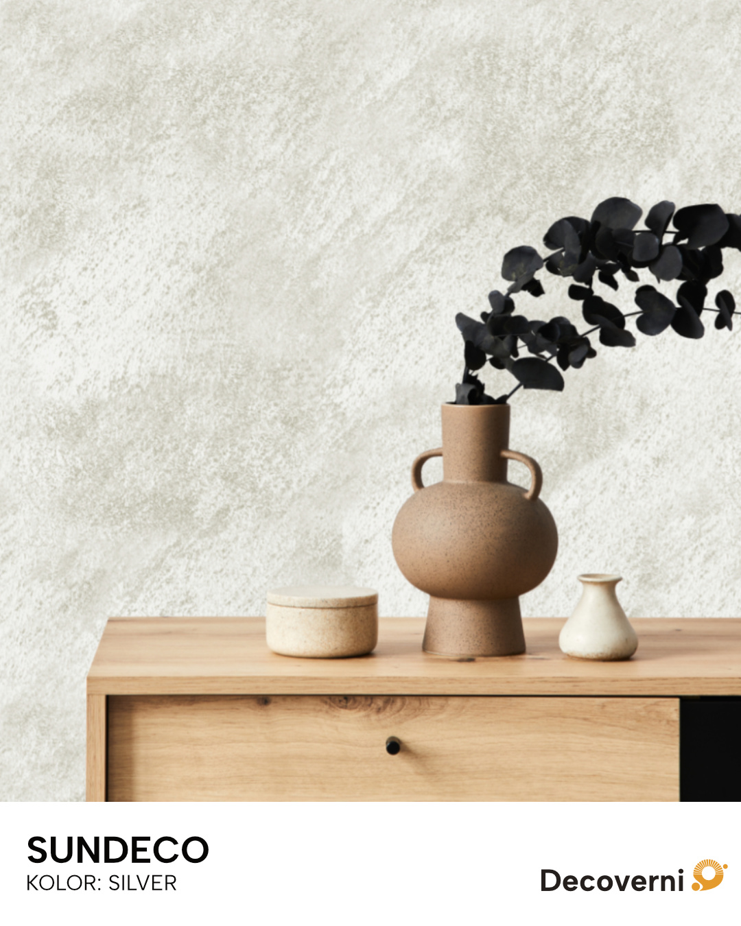 Wizualizacja ściany pomalowanej Decoverni Sundeco Silver
